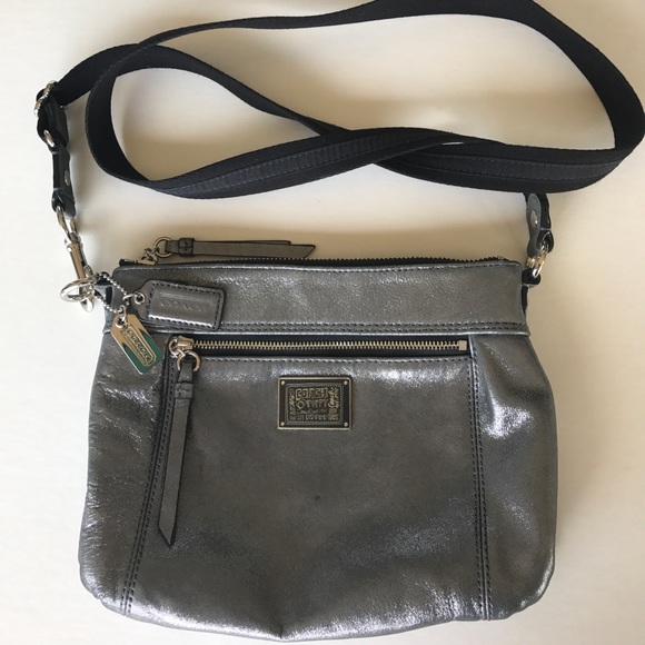 Coach Handbags - COACH Poppy Metallic Leather crossbody bag